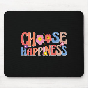 Motivational Quote Retro Groovy Choose Happiness  Mouse Mat