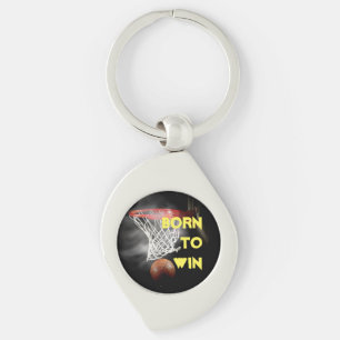 Motivational Quote Saying Basketball Born to Win Key Ring