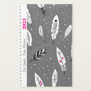 MOTIVATIONAL QUOTE SIMPLE GRAY COLOR BOHO PATTERN  PLANNER