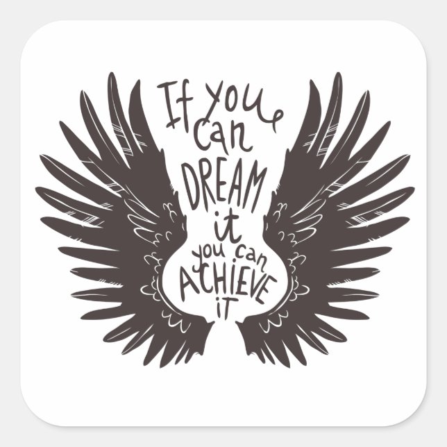 Motivational Quote Square Sticker (Front)