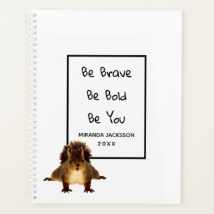 Motivational quote squirrel cute white name 2022 planner