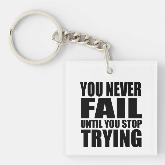 Motivational quote successs key ring (Front)