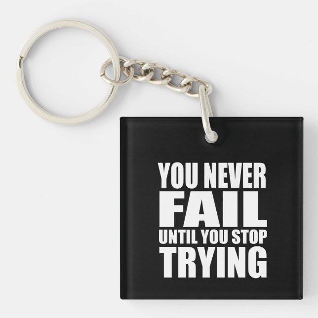 Motivational quote successs key ring (Front)