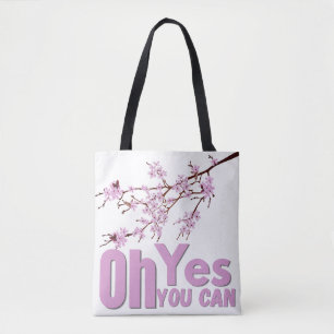 Motivational Quote Tote - Floral Branch Illustrati Bag