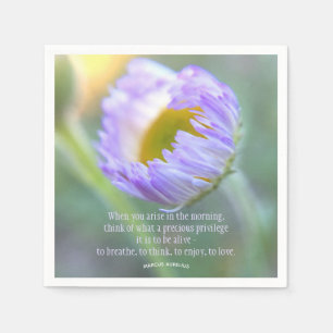 Motivational Quote Typography Floral Macro Photo Napkin