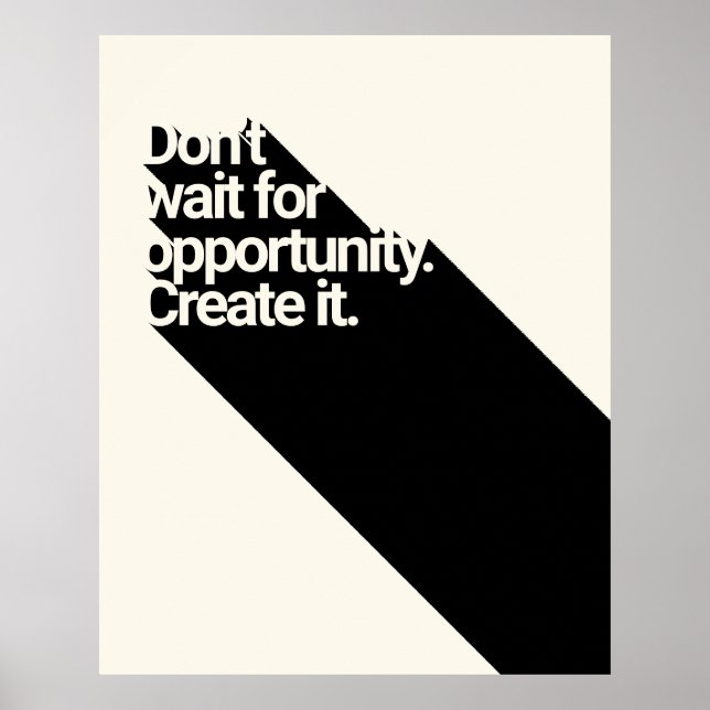 Motivational Quote Typography Long Shadow Effect Poster (Front)