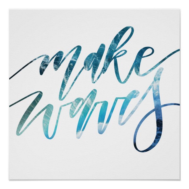 Motivational Quote Typography Nautical Poster (Front)