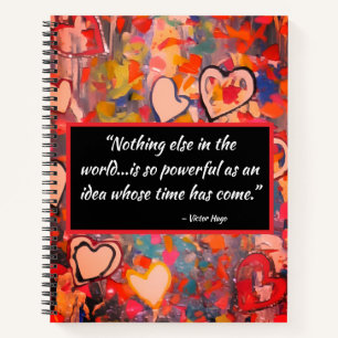 Motivational Quote with Multimedia Heart Art Notebook