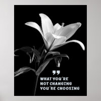 Motivational Quote with White Lily Flower