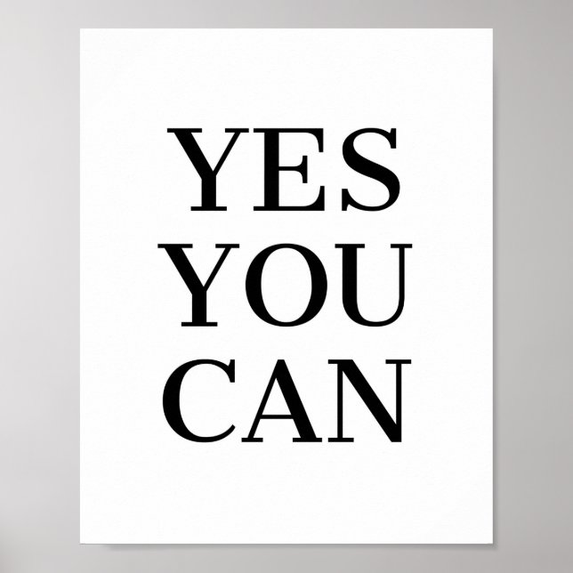 Motivational Quote Yes You Can Poster (Front)