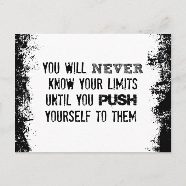 Motivational Quote: You will never know your limit Postcard (Front)