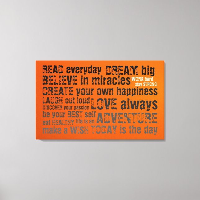 Motivational Quotes Canvas Print (Front)