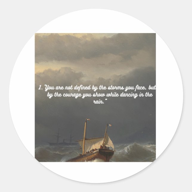 MOTIVATIONAL QUOTES CLASSIC ROUND STICKER (Front)