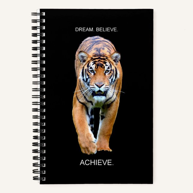 Motivational Quotes Dream Believe Achieve Spiral Notebook (Front)