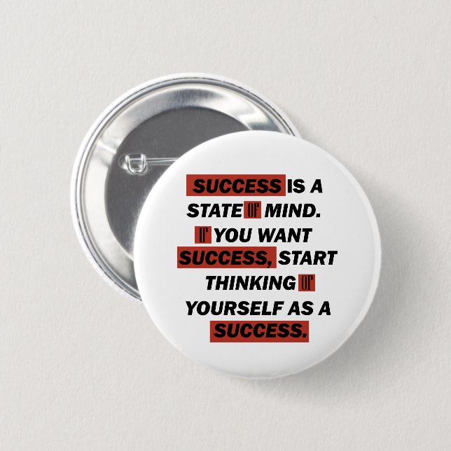 motivational quotes for success 6 cm round badge (Front & Back)