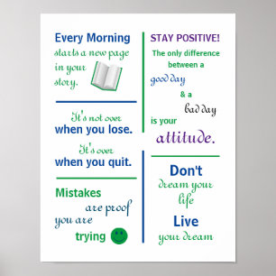 Motivational Quotes Home or Classroom Poster