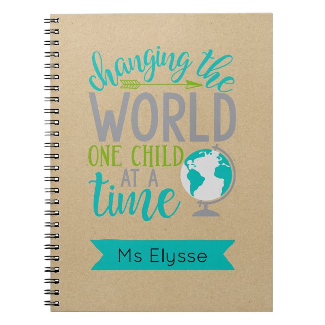 Motivational Quotes Kraft Notebook for Teachers (Front)