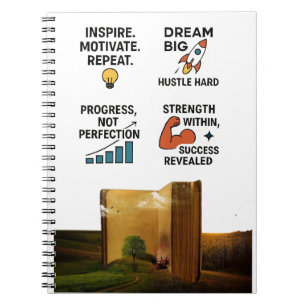 "Motivational Quotes Notebook – Dream Big, Hustle 
