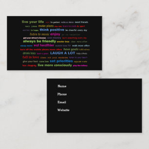 Motivational Quotes Personalise Text Background   Business Card