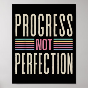 Motivational Quotes Progress Not Perfection Tee So Poster