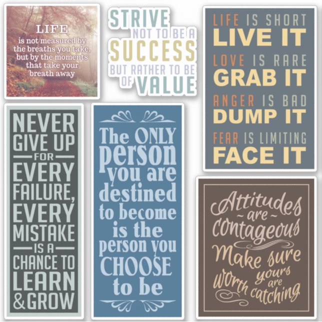 Motivational Quotes stickers (Front)