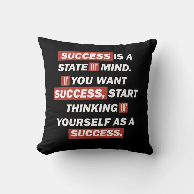 Motivational quotes success in life cushion (Front)