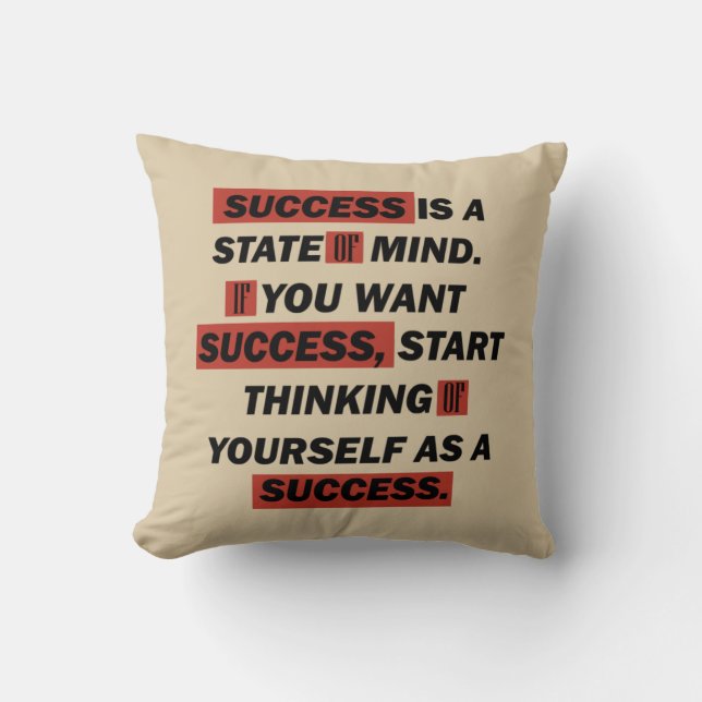 Motivational quotes success in life cushion (Front)