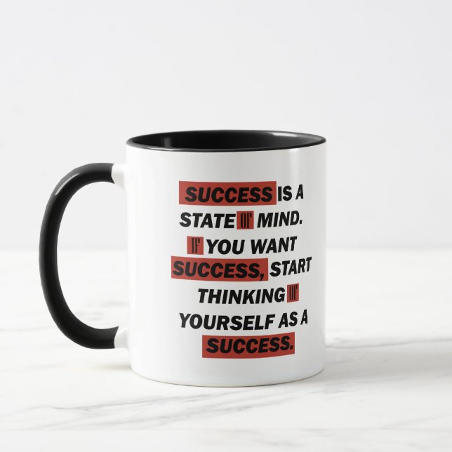Motivational quotes success in life mug (Left)