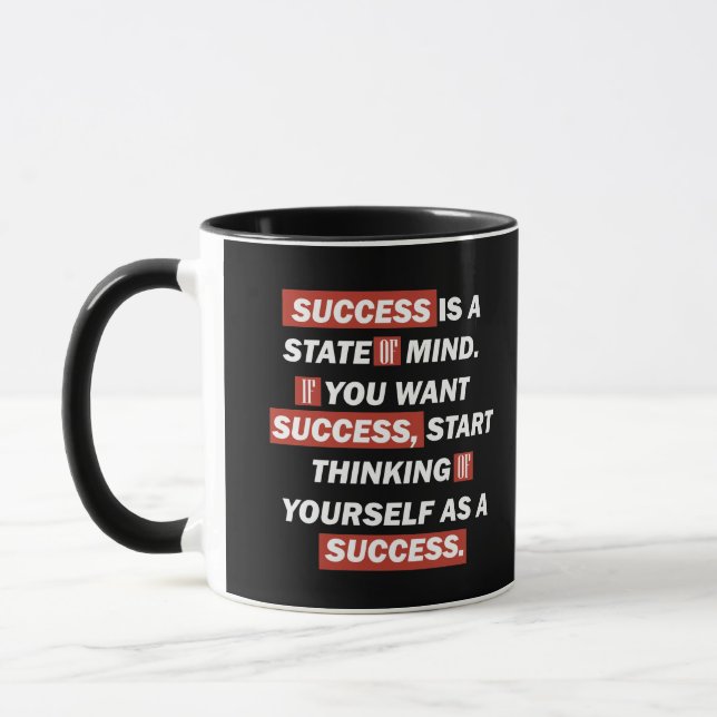 Motivational quotes success in life mug (Left)
