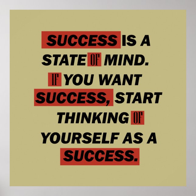 Motivational quotes success in life poster (Front)