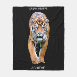 Motivational Quotes Tiger Self Improvement Success Fleece Blanket