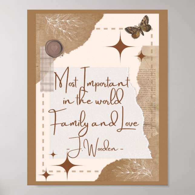 Motivational quotes typography Family Peace Love  Poster (Front)