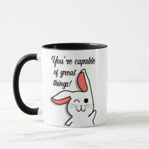 Motivational rabbit mug