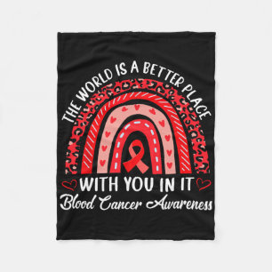 Motivational Rainbow Blood Cancer Awareness Month Fleece Blanket