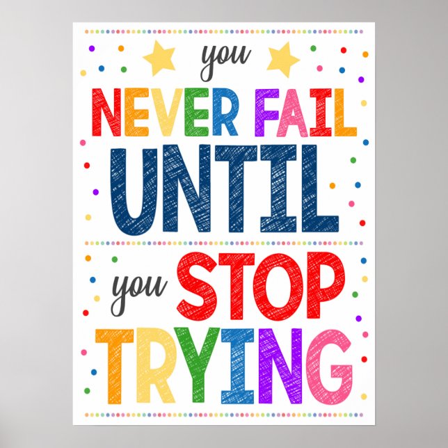 Motivational Rainbow Classroom Poster (Front)