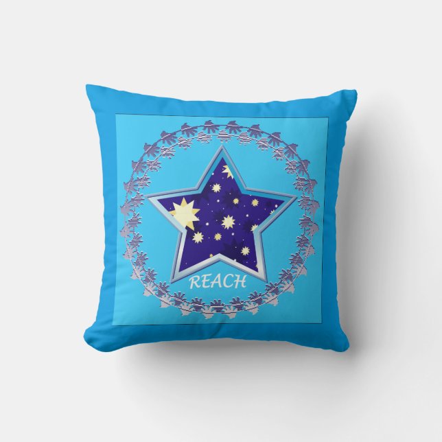 Motivational” Reach for the stars” Pillow (Front)