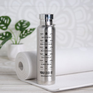 Motivational Reminder Your Name Modern Chrome Water Bottle