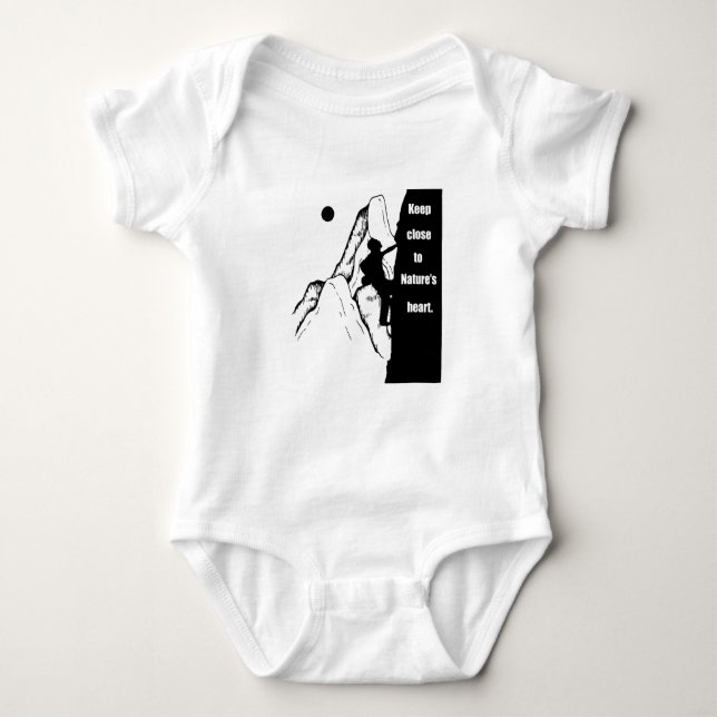 Motivational rock climbing  baby bodysuit (Front)