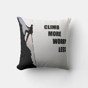 Motivational rock climbing cushion