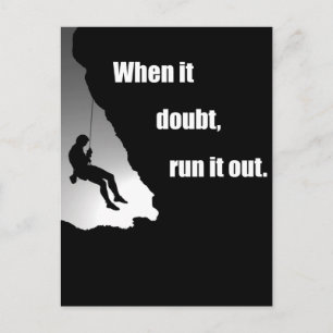 Motivational rock climbing postcard