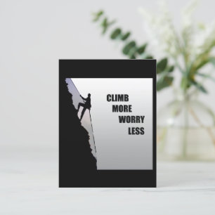 Motivational rock climbing postcard