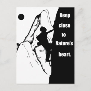 Motivational rock climbing postcard