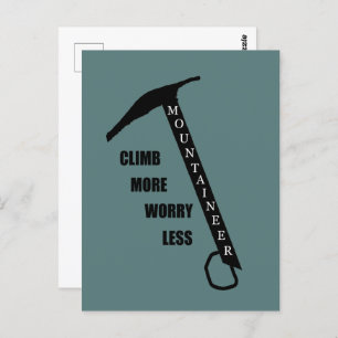 Motivational rock climbing  postcard