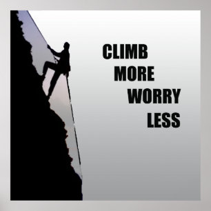 Motivational rock climbing poster