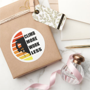 Motivational rock climbing saying classic round sticker