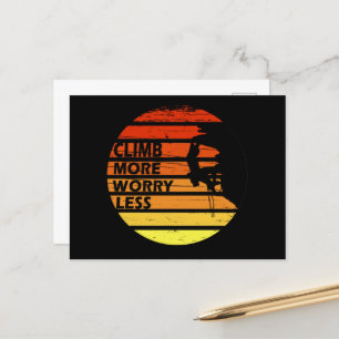 Motivational rock climbing saying holiday postcard