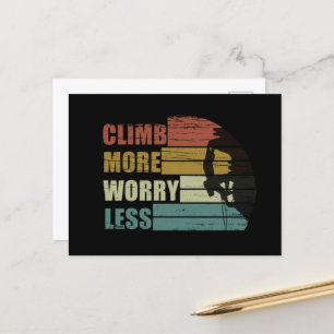 Motivational rock climbing saying holiday postcard