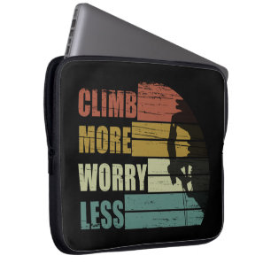 Motivational rock climbing saying laptop sleeve