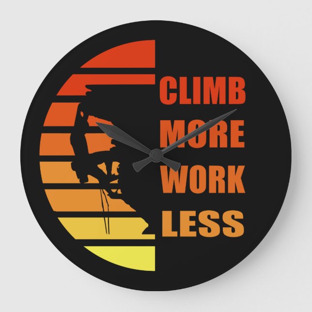 Motivational rock climbing saying large clock (Front)