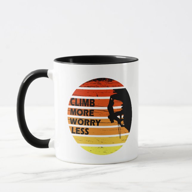 Motivational rock climbing saying mug (Left)